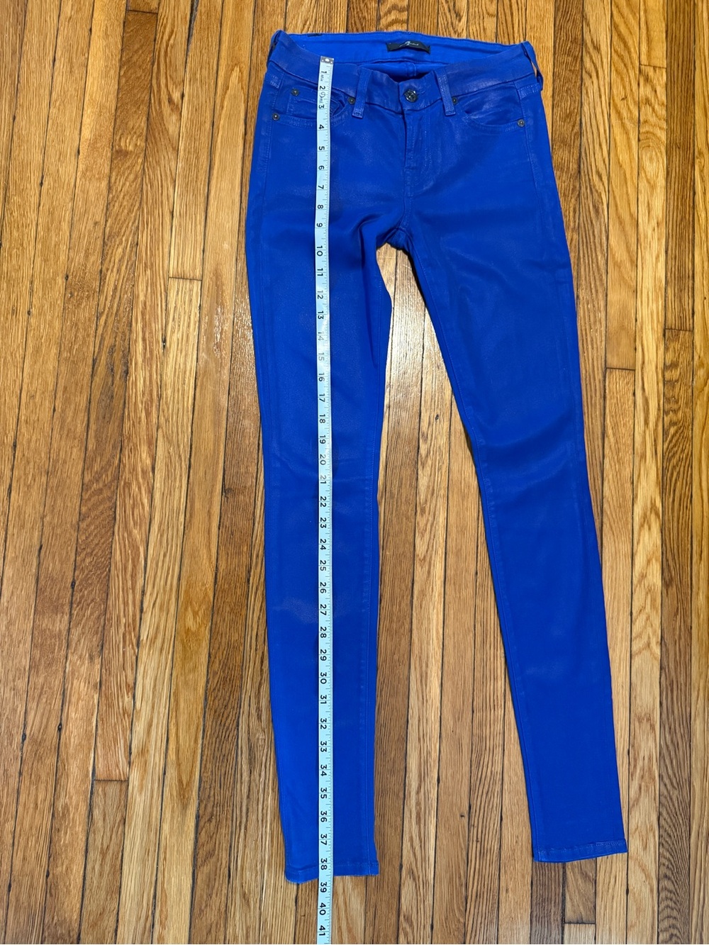 7 For All Mankind The Skinny Cobalt Blue Skinny Jeans - Picture 9 of 9